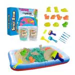 Space Sand 1.8kg Dinosauri Set 20 Pezzi, 10 stampi con Dinosauri e sabbia magica cinetica