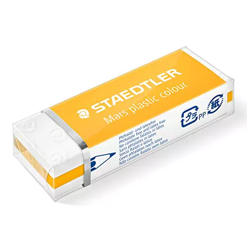 Staedtler Mars Plastic 52650E1-11 Gomma da cancellare bianco e pastello, confezione da 2