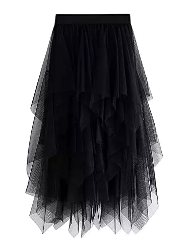 Sunfanrtnn Gonna longuette in tulle da donna, Taglia unica