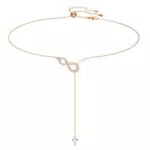 Swarovski Collana a Y Infinity, Infinito, Placcato oro Rosa