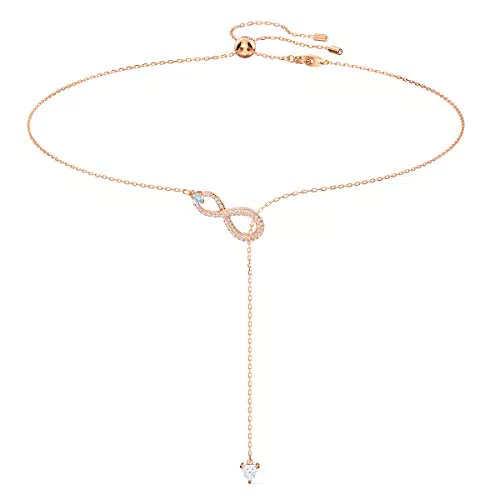 Swarovski Collana a Y Infinity, Infinito, Placcato oro Rosa