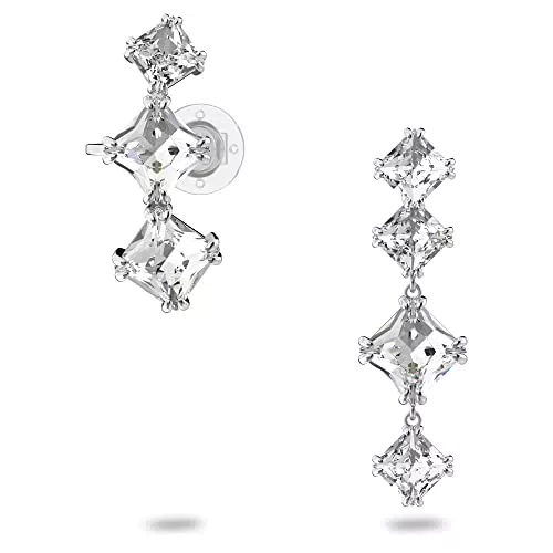 Swarovski Orecchino a Clip Millenia, Bianco, Placcato Rodio