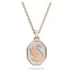 Swarovski Pendente Signum, Cigno, Bianco, Placcato color oro Rosa