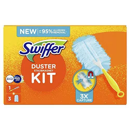 Swiffer Piumini Catturapolvere, 1 Manico Ergonomico E 3 Piumini Duster