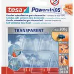 tesa Powerstrips Deco 5 Ganci Trasparenti + 8 Strisce Biadesive Rimovibili