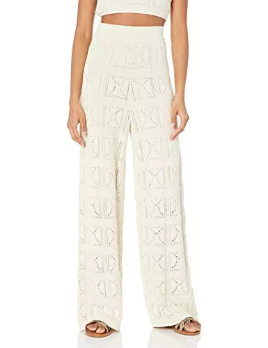 The Drop Pantaloni pull-on con gamba svasata all'uncinetto