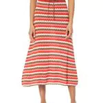 The Drop Lyra Midi Gonna, Combo Corallo Rosa, 5XL Plus