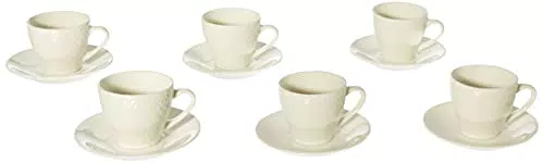 Tognana Margaret Set 6 Tazze caffè/tè con Piatto, 100 CC