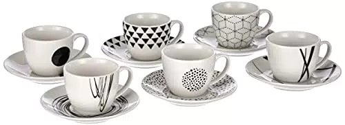 Tognana ME685015529 Linea Metropolis Graphic Set 6 tazze caffè con piattino