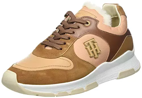 Tommy Hilfiger TH-Sneaker da Corsa in pelle scamosciata, Scarpe da Ginnastica Donna, 41