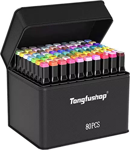 Tongfushop Marcatore 80 Colori, Pennarelli Doppia Punta Impermeabile
