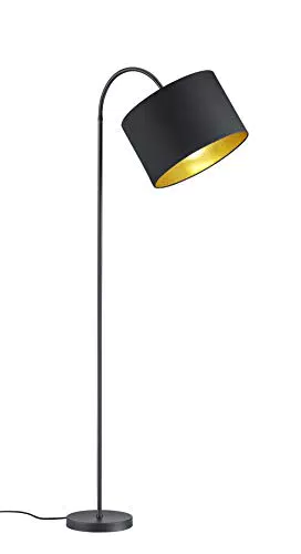 TRIO Leuchten Hostel - Lampada a stelo in metallo, colore: nero opaco/oro
