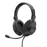 Trust Zaru Cuffie Professionali USB con Microfono, Comodi Padiglioni Over-Ear, Cavo di 2 Metri, per PC, Computer, Notebook, Skype, Smart Working, Teams, Videoconferenza, Zoom - Nero