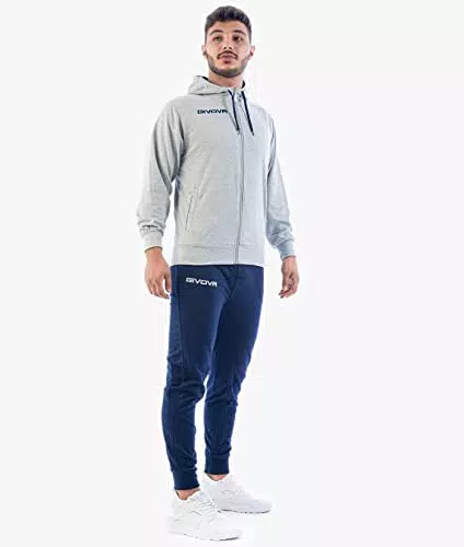 TUTA KING COTONE TERRY GRIGIO/BLU Tg. 3XS