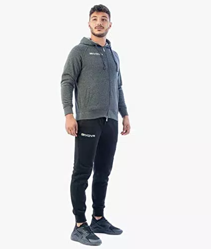 TUTA KING FELPA GRIGIO SCURO/NERO Tg. 2XS