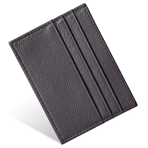 URAQT Porta Carte di Credito in Pelle, marrone scuro