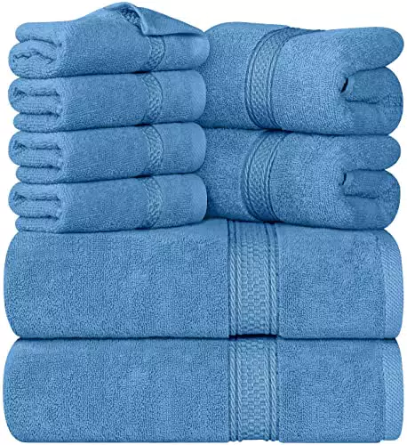 Utopia Towels - Set di asciugamani a 8 pezzi (Blu Elettrico)