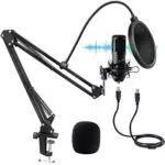 UYIKOO Microfono a Condensatore USB, Microfono Professionale con Supporto Antiurto
