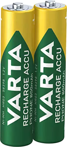 VARTA Pile AAA, ricaricabili, confezione da 2, Recharge Accu Phone