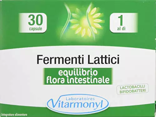 VITARMONYL - FERMENTI LATTICI - Integratori per l’equilibrio della flora intestinale - in capsule per la flora batterica - Per il benessere dell’intestino - Confezione da 30 capsule