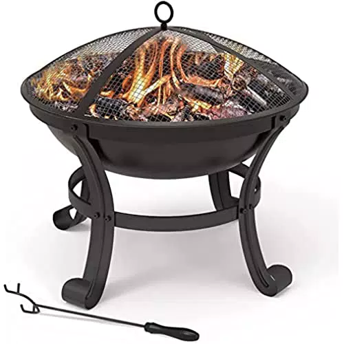 VOUNOT Braciere da Esterno Ø 55 cm con Copertura Protettiva