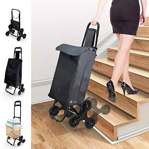 VOUNOT Carrello Spesa Tre Ruote Pieghevole, Carrello Portaspesa Richiudibile