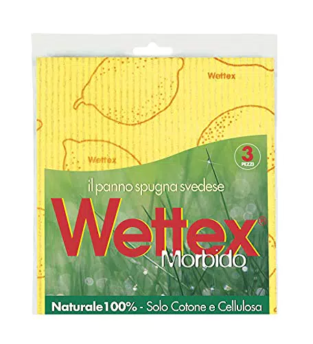 Wettex Pannospugna Morbido 100% Naturale, Confezione da 3 Panni