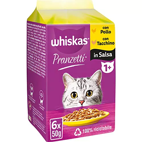 Whiskas Pranzetti Carni Bianche 1+ Adulto, Cibo Umido per Gatto