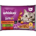Whiskas Tasty Mix Country Collection, 1+ Anni, Cibo Umido per Gatto