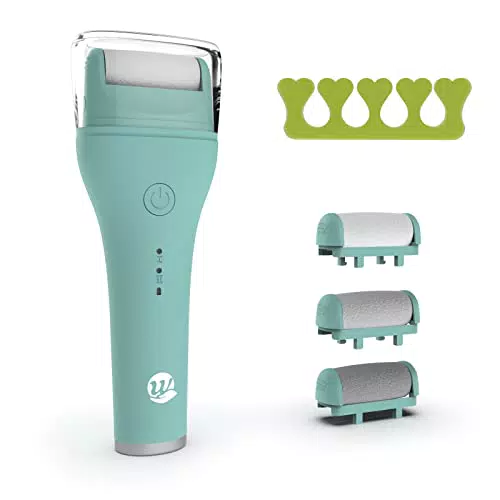 WottoCare - Lima elettrica per piedi - Pedicure professionale per uso quotidiano - Dispositivo di rimozione dei piedi duri e dei calli - Macchina con tre rulli e accessori - Verde