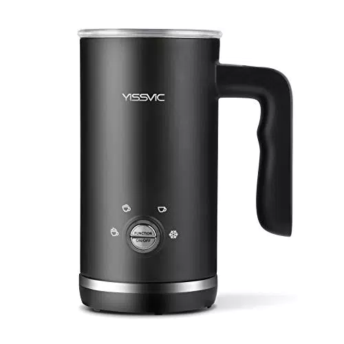 Yissvic Montalatte in Acciaio Inox Rivestimento Antiaderente per Caffè, Latte, Cappuccino, Nero