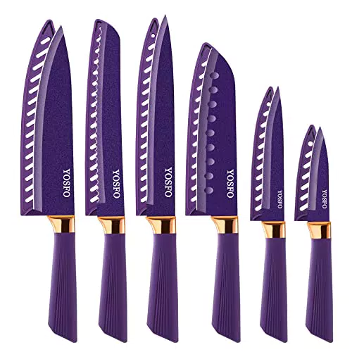 YOSFO Set di coltelli da 6 pezzi, coltelli da cucina antiaderente