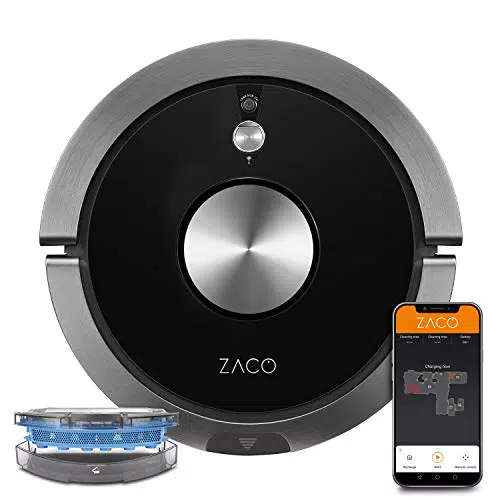 ZACO Robot aspirapolvere e lavapavimenti A9sPro WiFi, nero