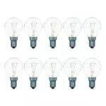 10 lampadine a incandescenza a goccia, 40 W, E14, trasparenti