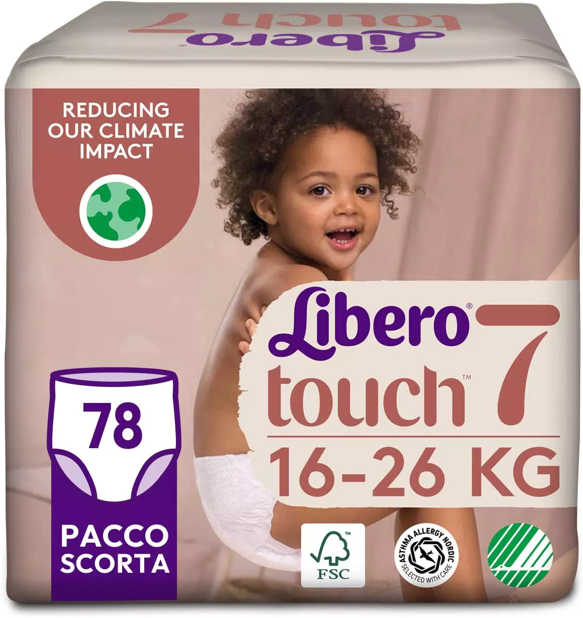Libero, Pannolini Touch Pant per Bambini, 78 Pannolini Taglia 7 per Bambini da 16-26 Kg