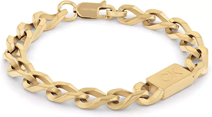 Calvin Klein Braccialetto A Catena da Uomo Collezione Outlook Oro Giallo - 35000256