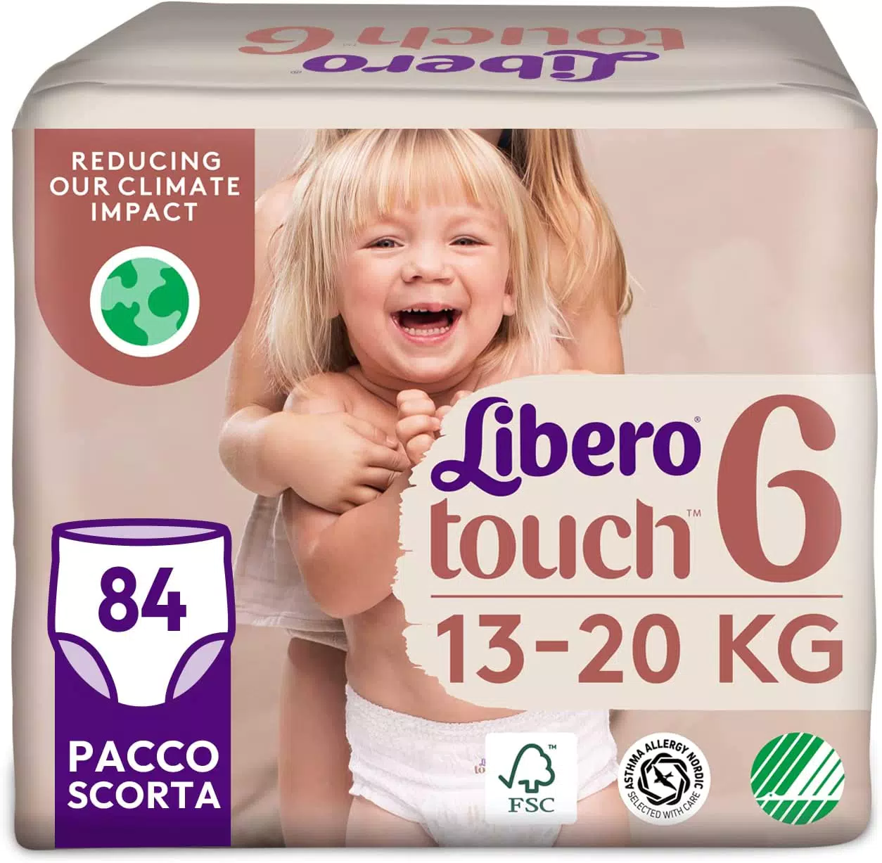 Libero, Pannolini Touch Pant per Bambini, 84 Pannolini Taglia 6 per Bambini da 13-20 Kg