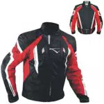 A-Pro Giacca Cordura Moto Tessuto Impermeabile Sport Touring Sfoderabile Rosso L
