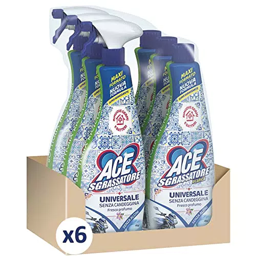 ACE Spray Sgrassatore Universale + Ricarica, Cartone da 3 Bipacchi