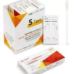 Adeste - Influenza o COVID 19 Tamponi Rapidi Nasali, Confezione da 5 Inscatolati Singolarmente