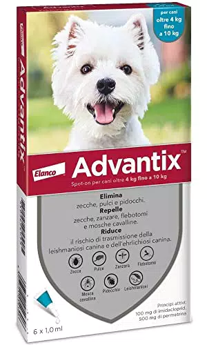 Advantix Spot-on antiparassitario per Cani da 4 kg a 10 Kg
