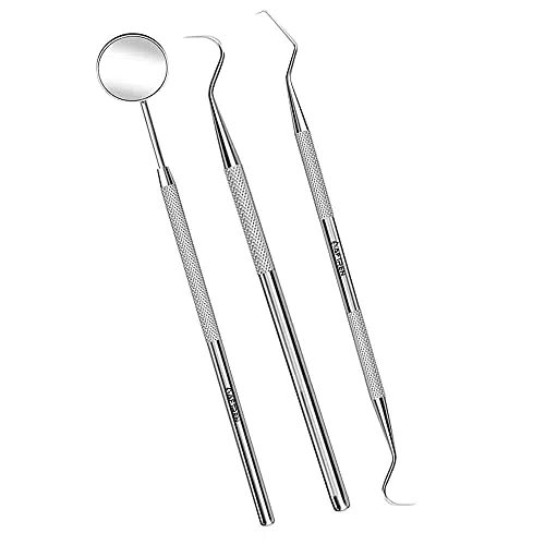AFTREN Igiene Dentale Kit per Placca e Tartaro Rimozione Sbiancamento Denti kit con specchietto dentista Pulizia Denti Tartaro Ablatore Kit per Cura Orale Domestico Rimozione Tartaro 3p Set