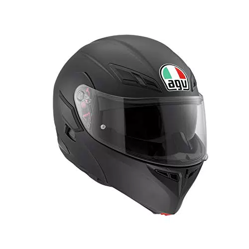 AGV Compact ST ECE 22-05 Solid Casco Moto Modulare a Doppia omologazione ECE 22-05 P/J con Visierino Parasole