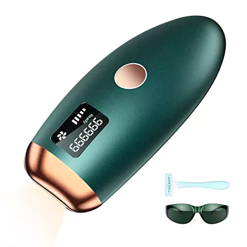 Alvadan Epilatore Luce Pulsata IPL, Depilazione zona Bikini, 999,999 Fulmini,verde