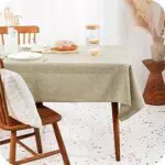 Amazon Brand - Umi Tovaglia di Lino Antimacchia Rettangolare 150x200cm, crema
