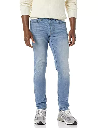 Amazon Essentials Jeans Elasticizzati a Vita Alta vestibilità Attillata Uomo