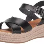 Amazon Essentials Sandalo Espadrillas Flatform Donna, nero, 38.5