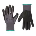 Guanti da lavoro in schiuma di nitrile e nylon, 24 paia, grigio/nero, taglia M