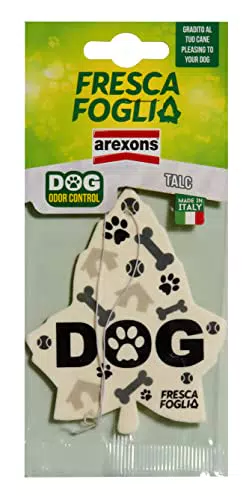 AREXONS 1856 Fresca foglia Dog Talc, Profumatore Auto in Cartonfeltro per chi Viaggia con Animali