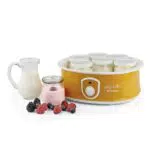 Ariete 617 Yogurella Yogurtiera Elettrica con 7 Vasetti in Vetro, Bianco/Giallo